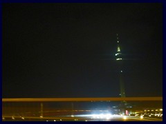 Macau Tower, the tallest structure in Macau. It is 338m tall and was built 1998-2001. It is here seen from the Macau-Taipa bridge.